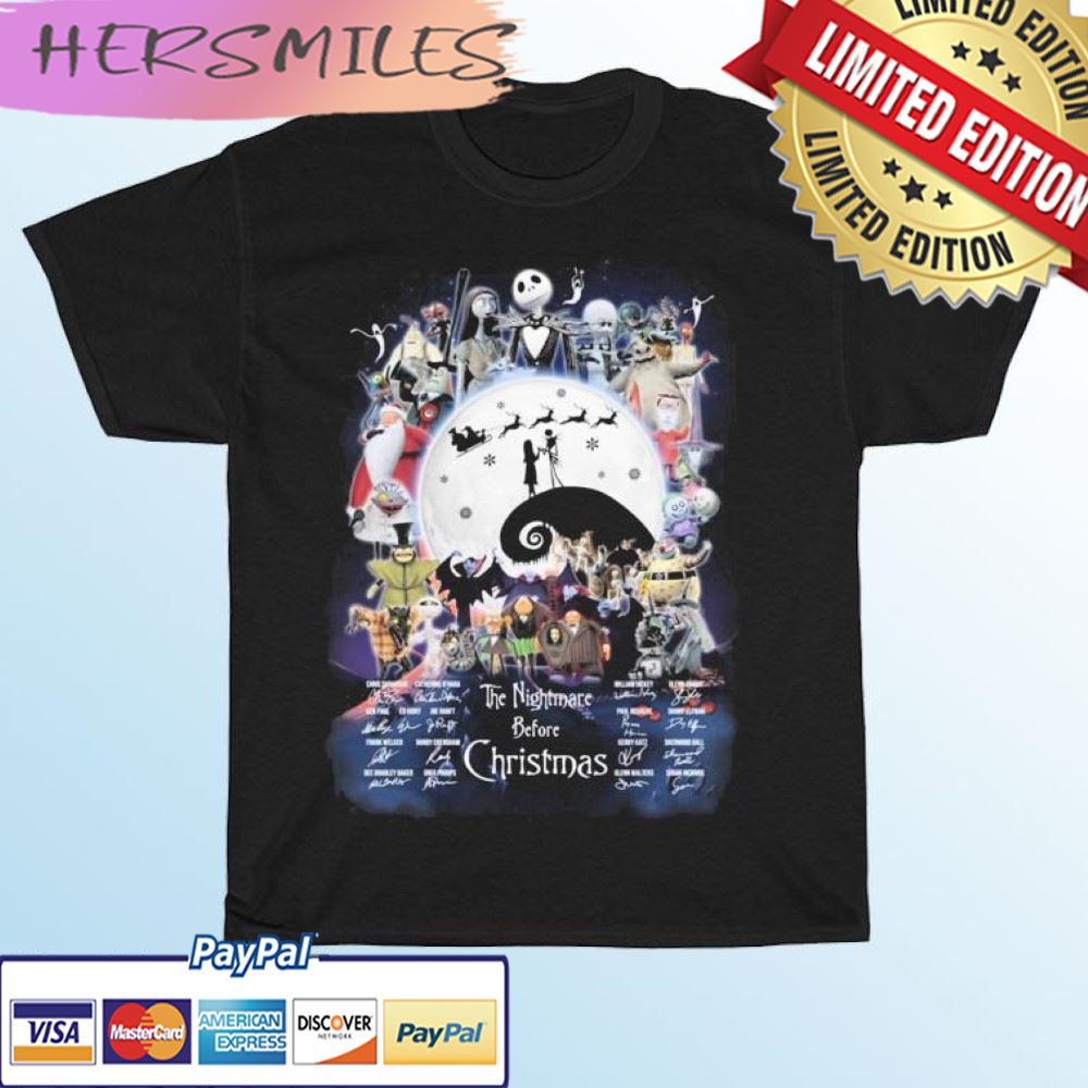The Nightmare Before Christmas Characters Signatures T-shirt