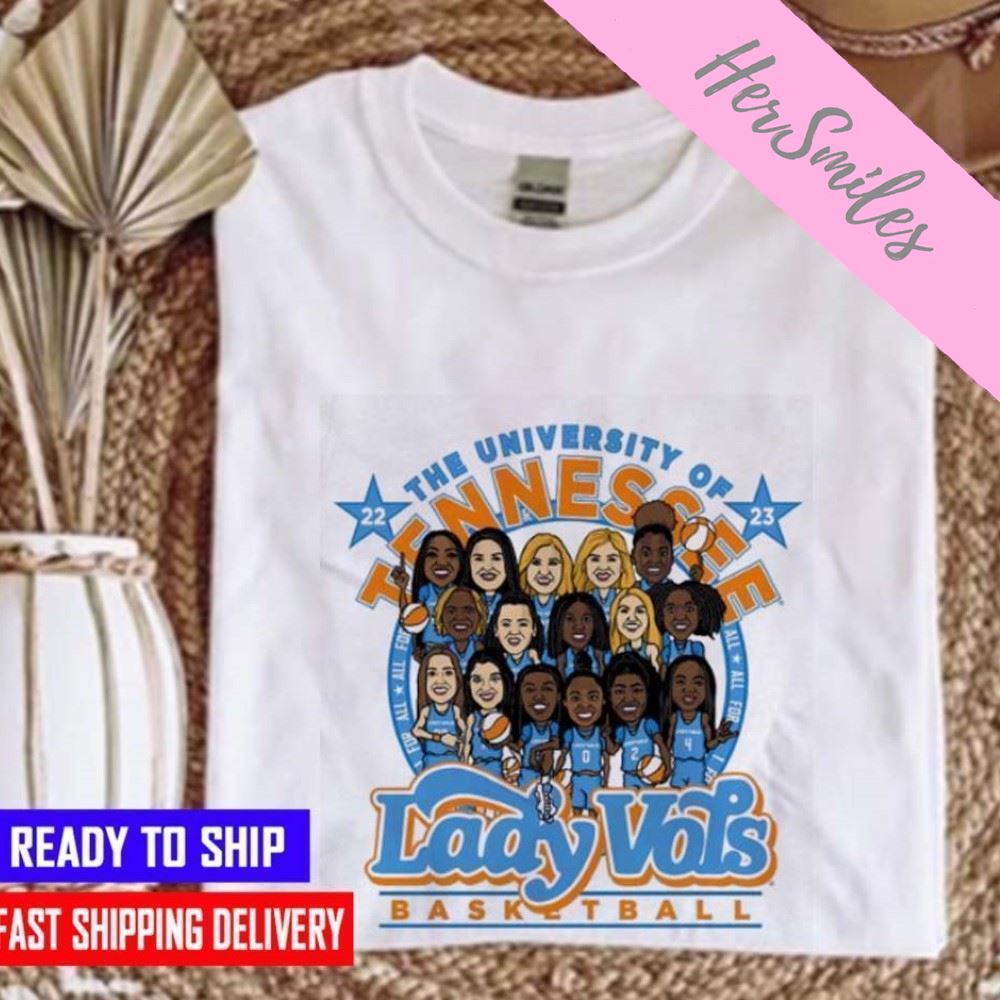 The University Of Tennessee Lady Vols Basketball Caricature   T-shirt