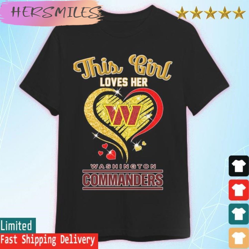 This Girl loves her Washington Commanders heart  T-shirt