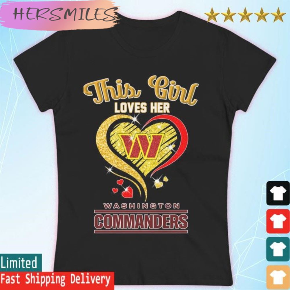 This Girl loves her Washington Commanders heart  T-shirt