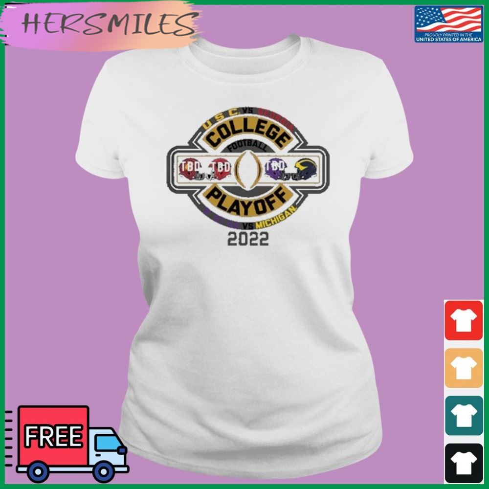 University of Michigan Football 2022 College Football Playoff Four Team T-shirt University of Michigan Football 2022 College Football Playoff Four Team T-shirt
