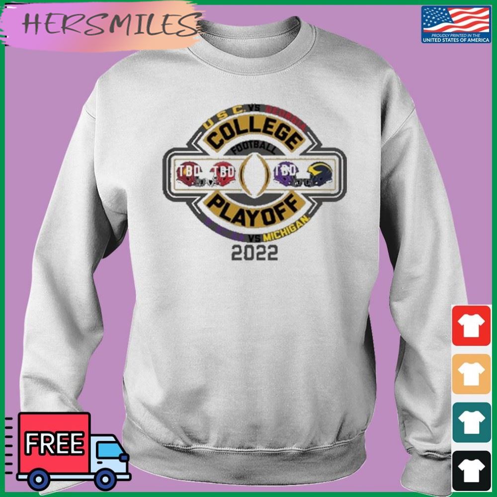 University of Michigan Football 2022 College Football Playoff Four Team T-shirt University of Michigan Football 2022 College Football Playoff Four Team T-shirt