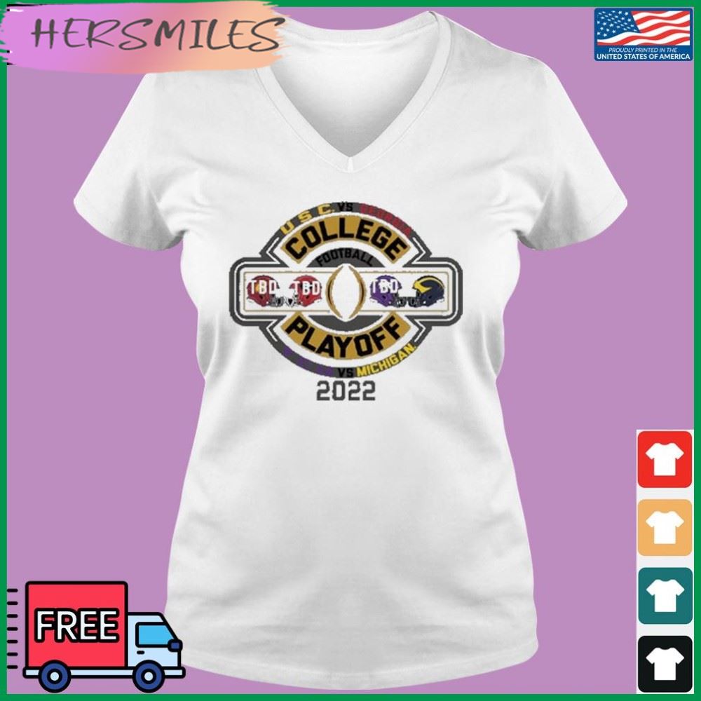 University of Michigan Football 2022 College Football Playoff Four Team T-shirt University of Michigan Football 2022 College Football Playoff Four Team T-shirt