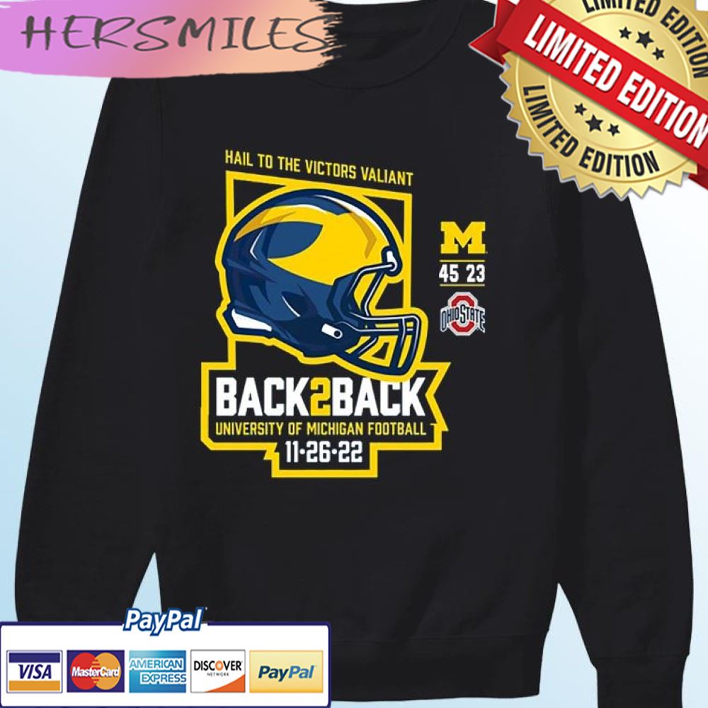 Valiant University of Michigan Football Back-to-Back OSU Victories with Final Score T-shirt