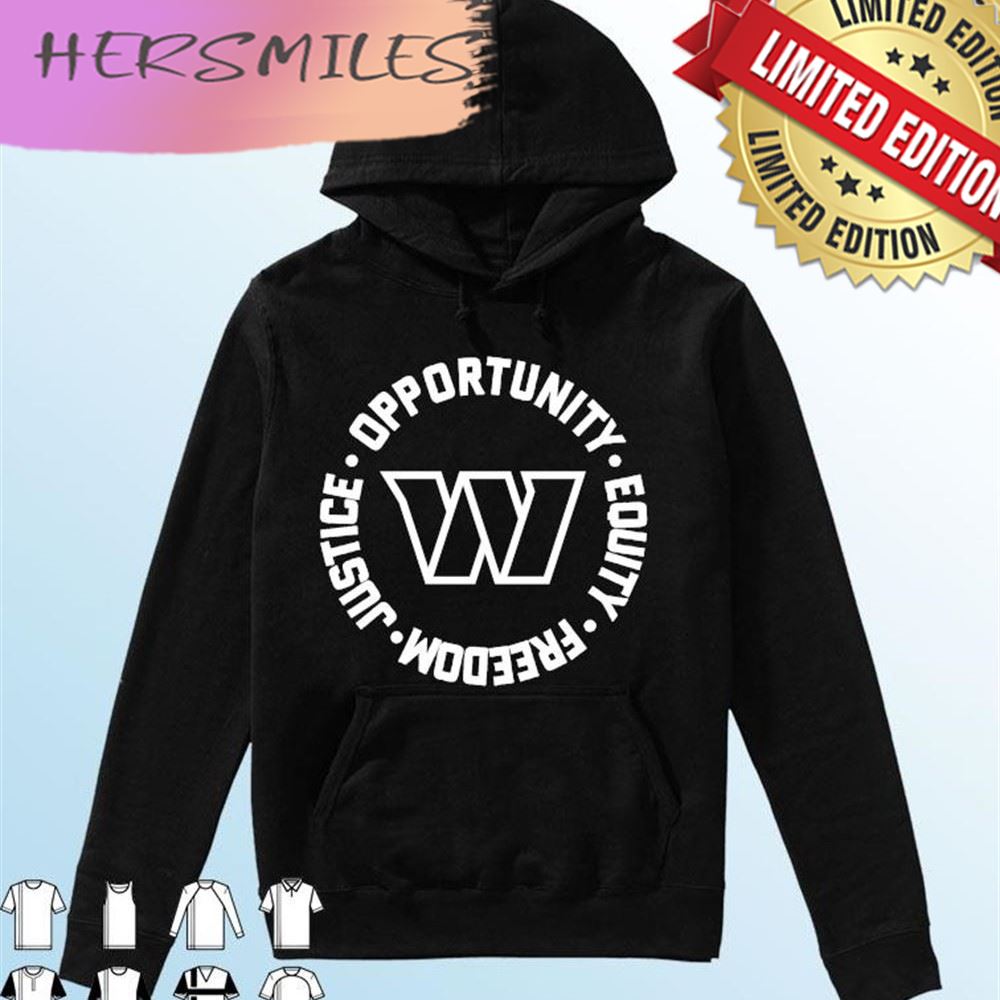 Washington Commanders Opportunity Equality Freedom Justice T-shirt
