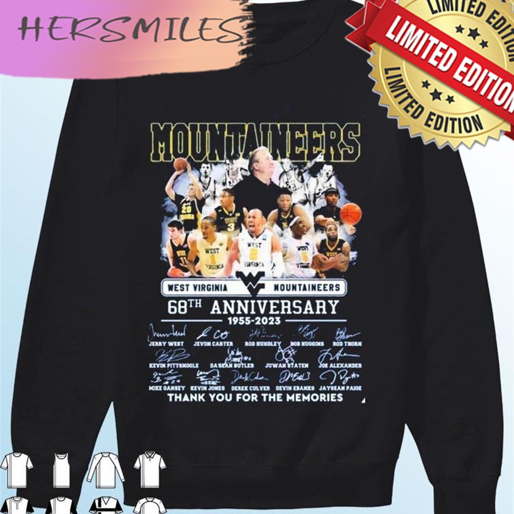 West Virginia Mountaineers 68th Anniversary 1955 – 2023 Thank You For The Memories T-shirt