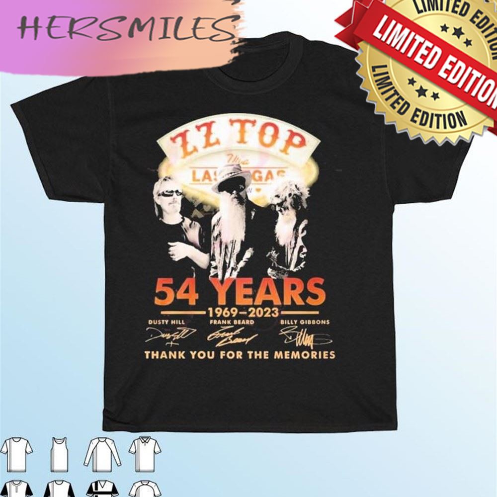 ZZ Top 54 Years 1969 – 2023 Thank You For The Memories T-shirt