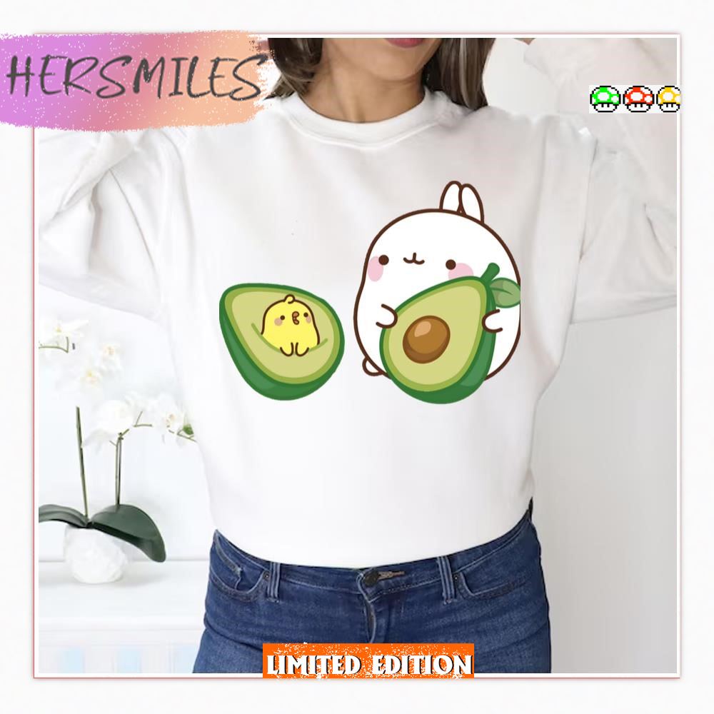 Avocado Design Molang &amp Piu Piu  T-shirt