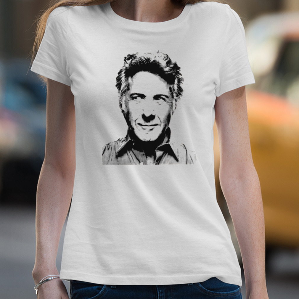 Black & White Portrait Linocut Of Dustin Hoffman Shirt - Hersmiles