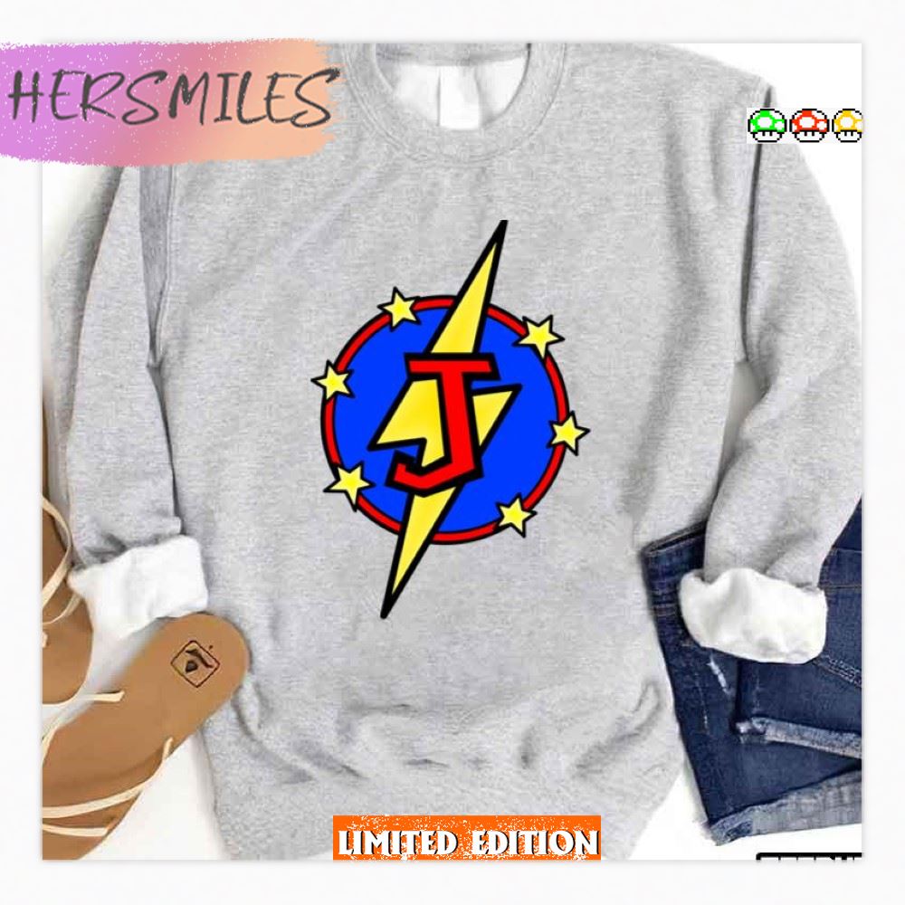 Cute Little Superhero Geek Super Letter J  T-shirt