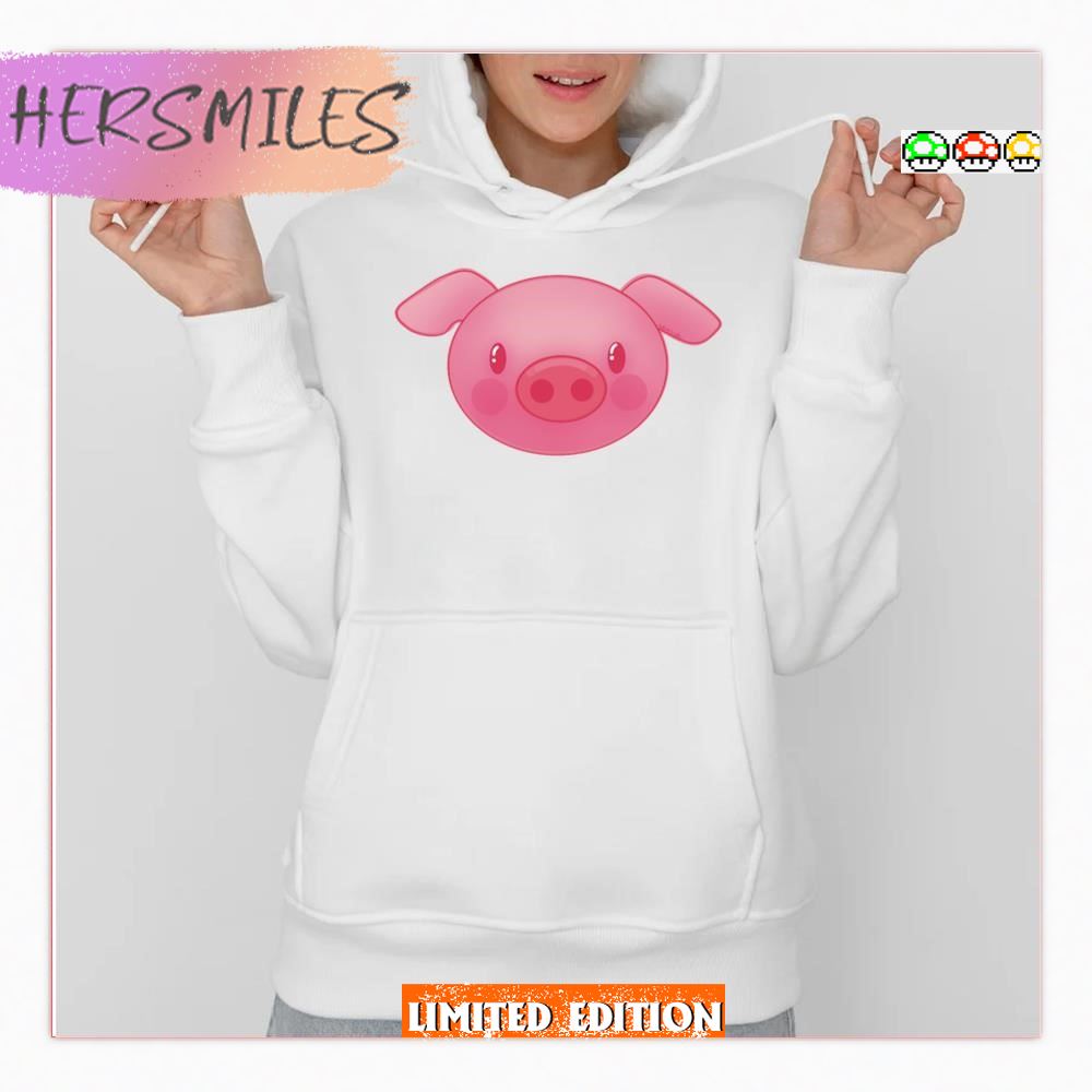 Cute Pink Pig Head Funny T-shirt