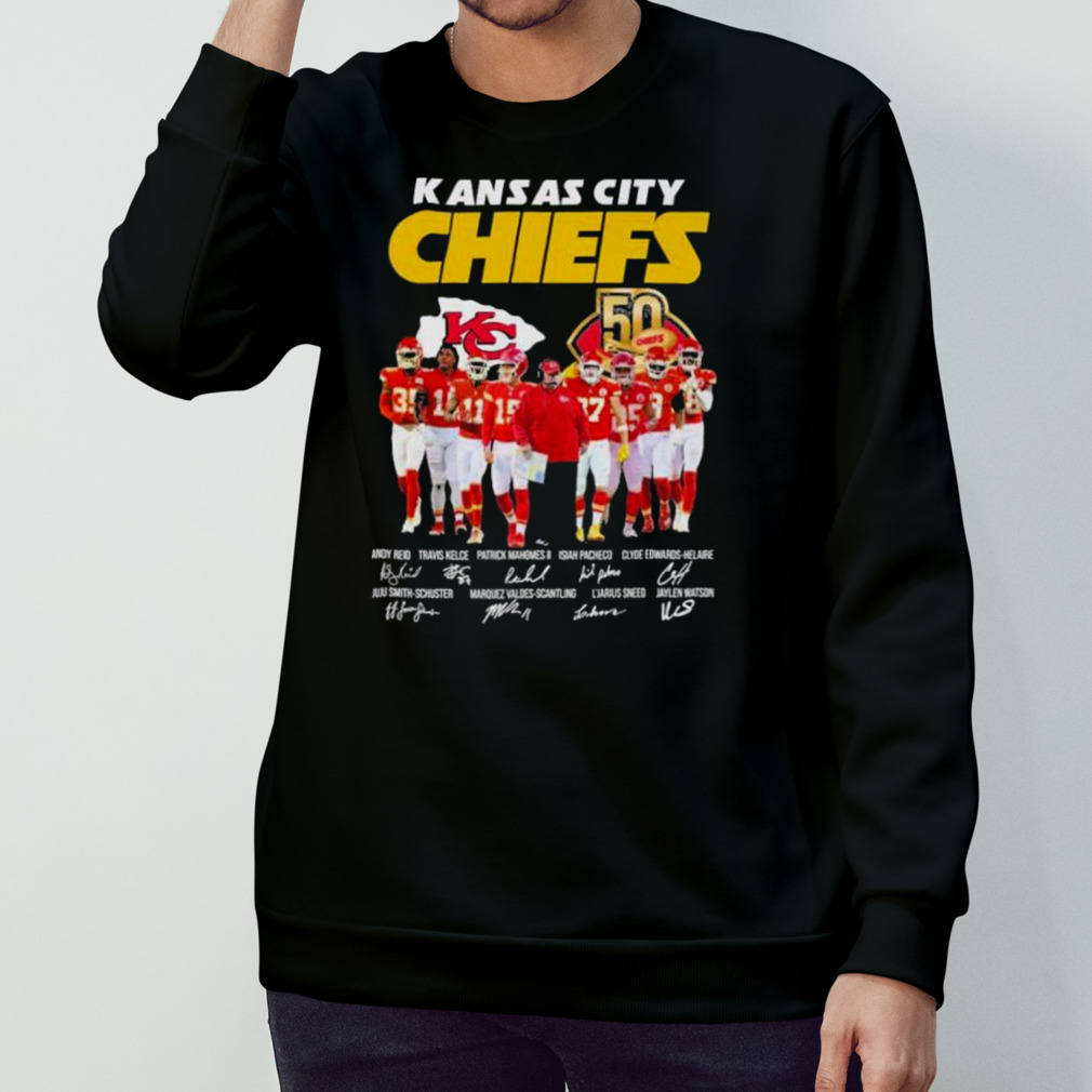 Kansas City Chiefs 50 Years Signatures Shirt - Hersmiles