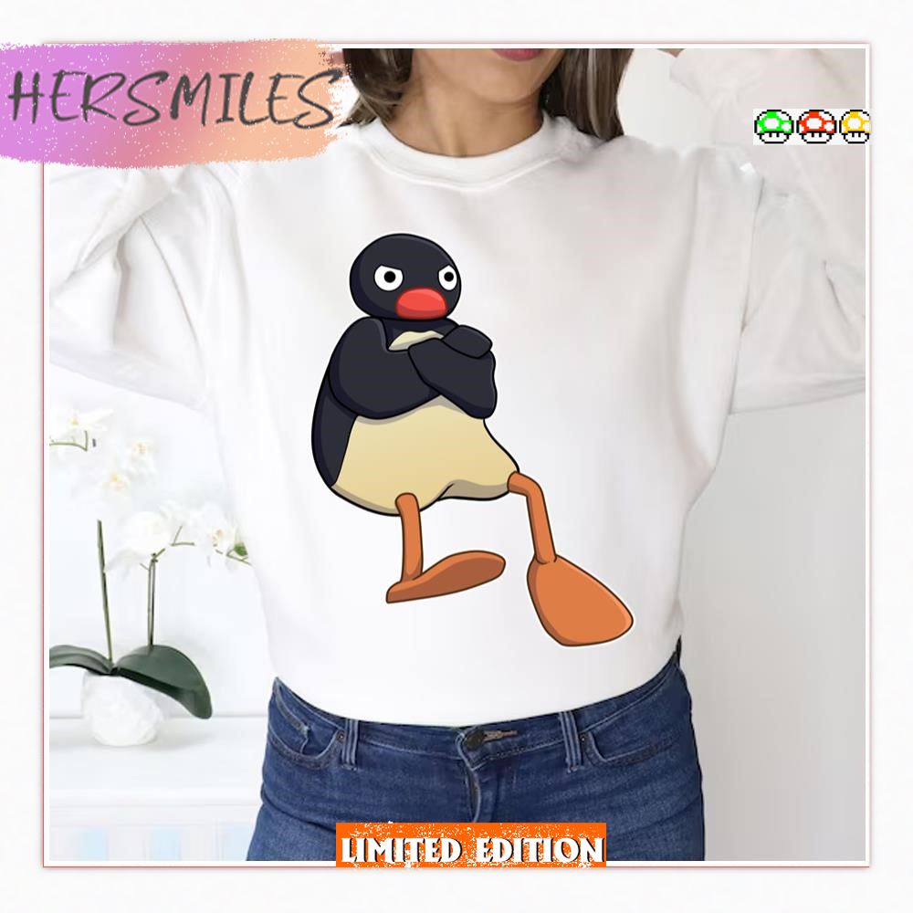 Kids Cartoon Cute Friend Angry Pingu  Shirt