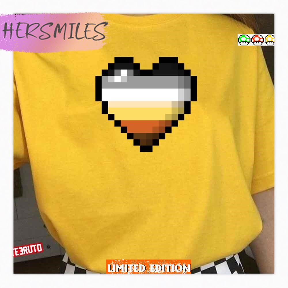 Large Pixel Heart Design In Gay Bear Pride Flag Lgbtq Pride Month T-shirt