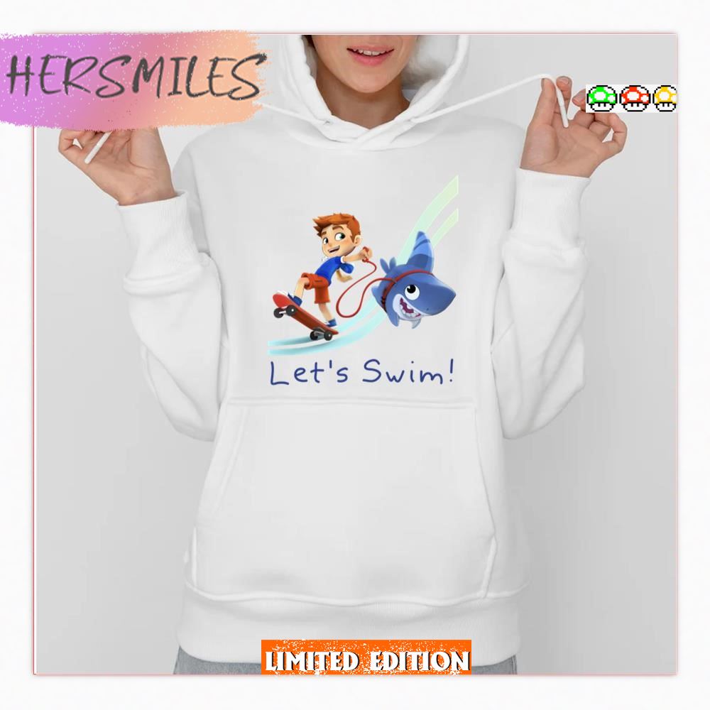 Let’s Swim Little Sharkdog T-shirt