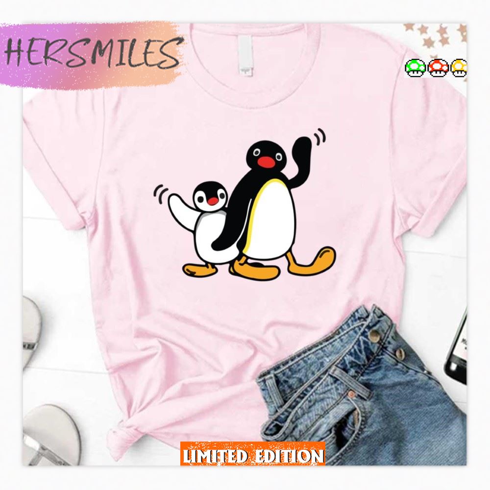 Say Hi To Pingu 90s Cartoon  T-shirt