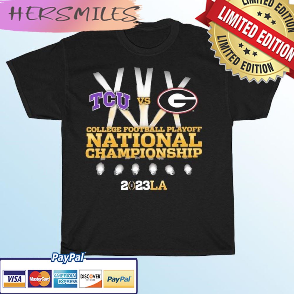 TCU vs Georgia College Football Playoff 2023 National Championship Game Spotlight T-shirt TCU vs Georgia College Football Playoff 2023 National Championship Game Spotlight T-shirt
