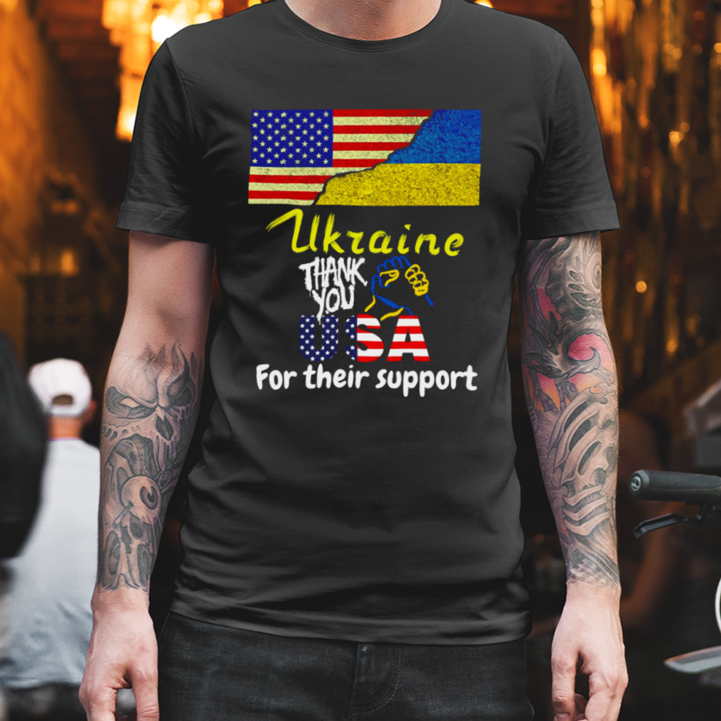 Thank You Usa For Their Support I Stand With Ukraine Ukraine Flag Shirt