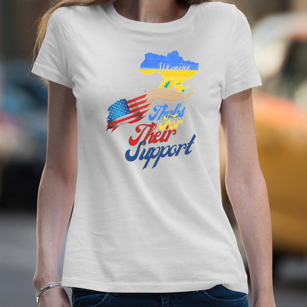 Thanks Americans For Their Support I Stand With Ukraine Ukraine Flag Fist Fight Like Ukraine Shirt