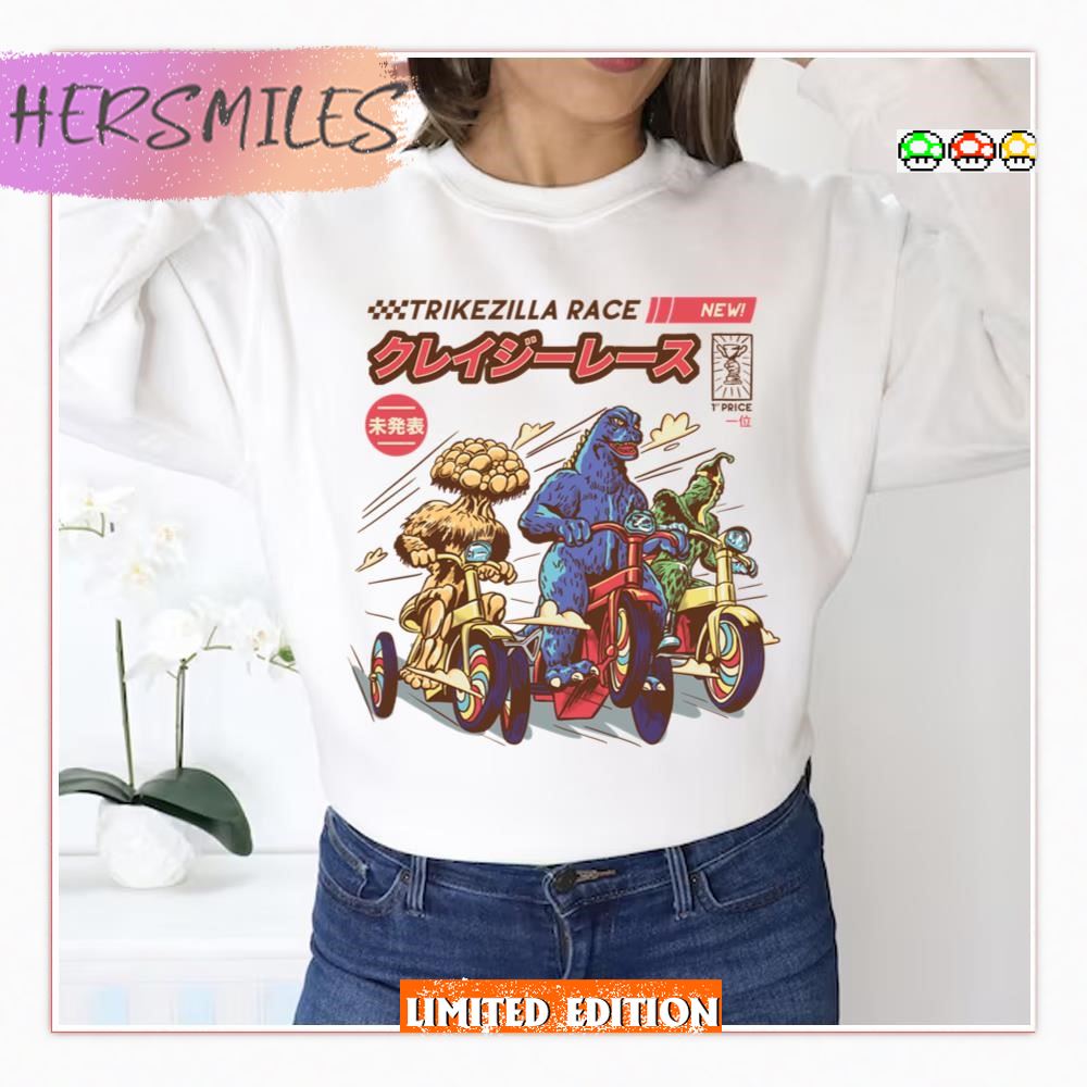 Trikezilla Race Anime 90s T-shirt