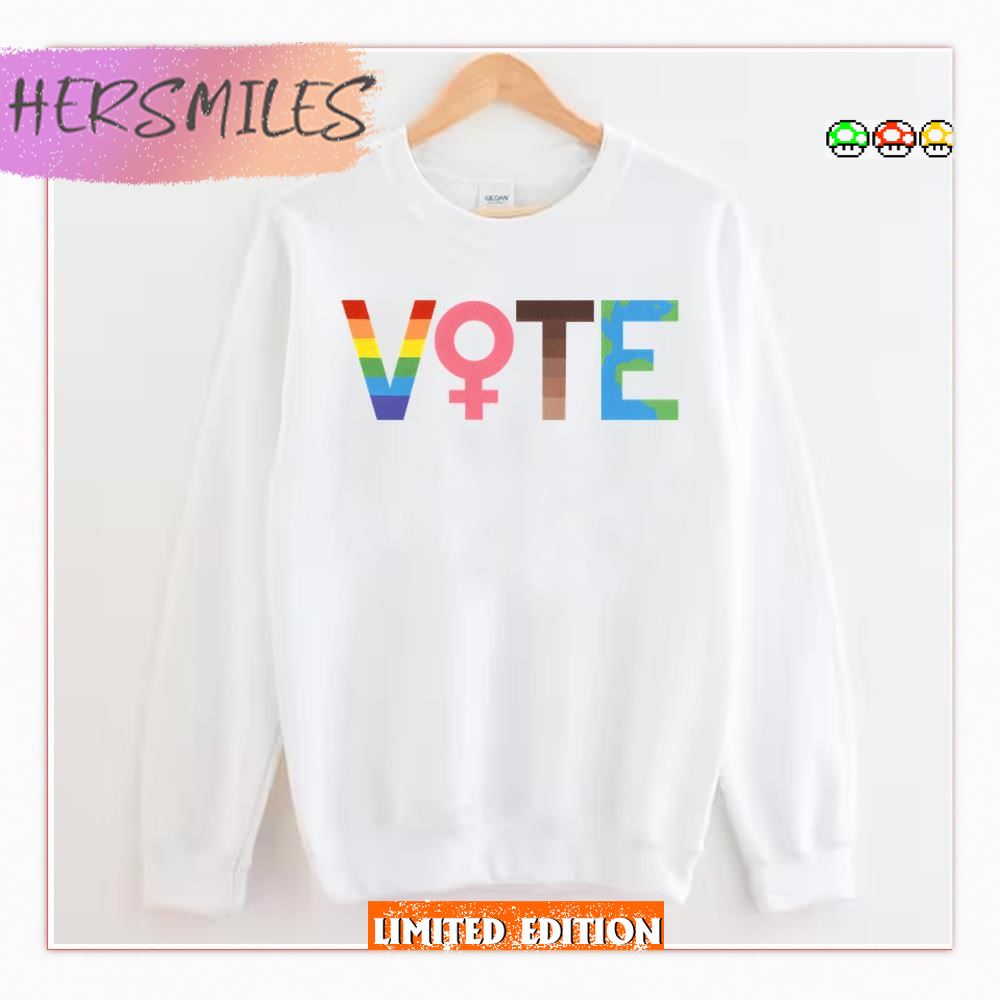 Vote Graphic Lgbtq+ Feminism Blm And Climate Change  T-shirt
