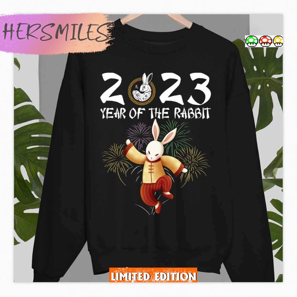 Year Of The Rabbit 2023 Zodiac Chinese New Year 2023 Happy Dancing  T-Shirt