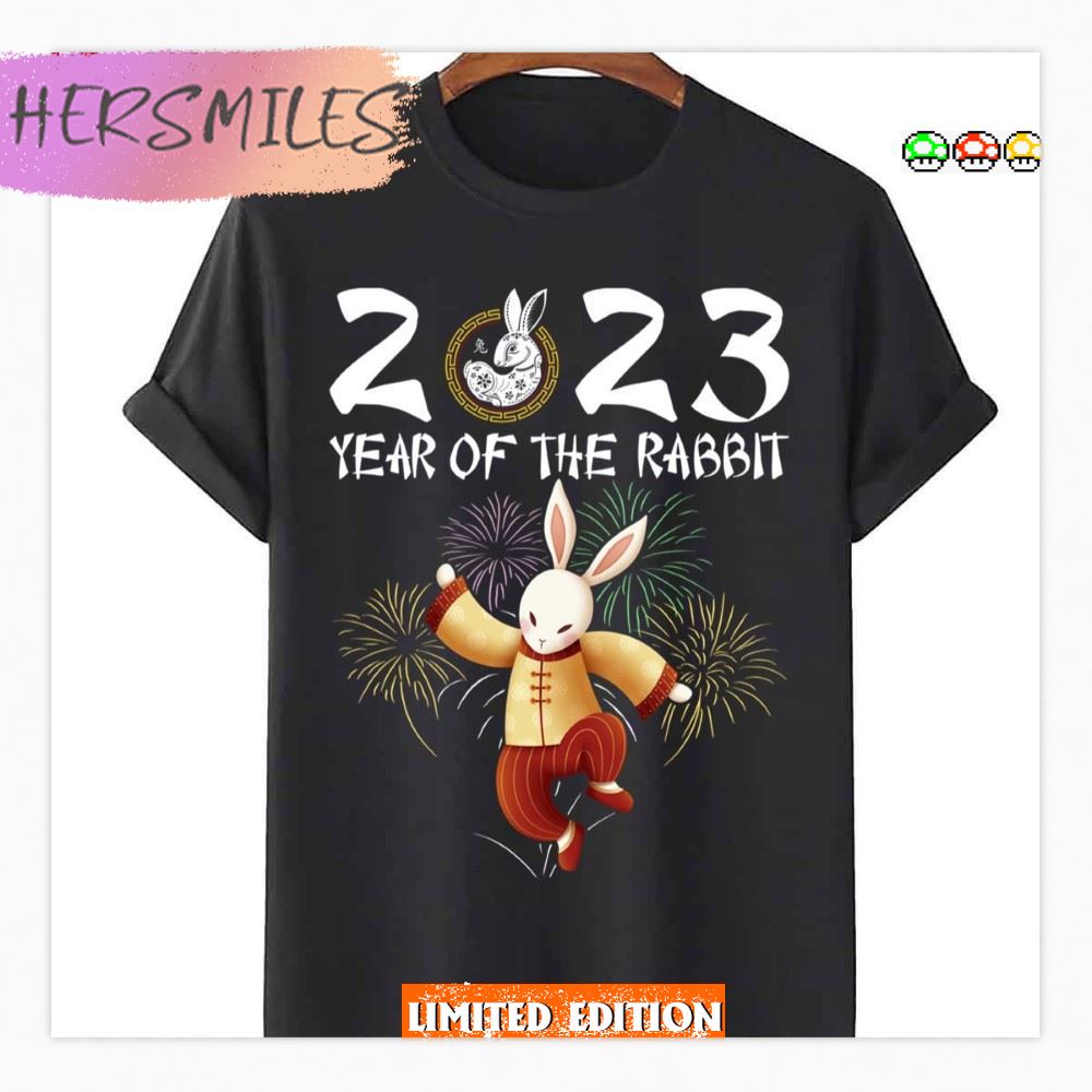 Year Of The Rabbit 2023 Zodiac Chinese New Year 2023 Happy Dancing  T-Shirt