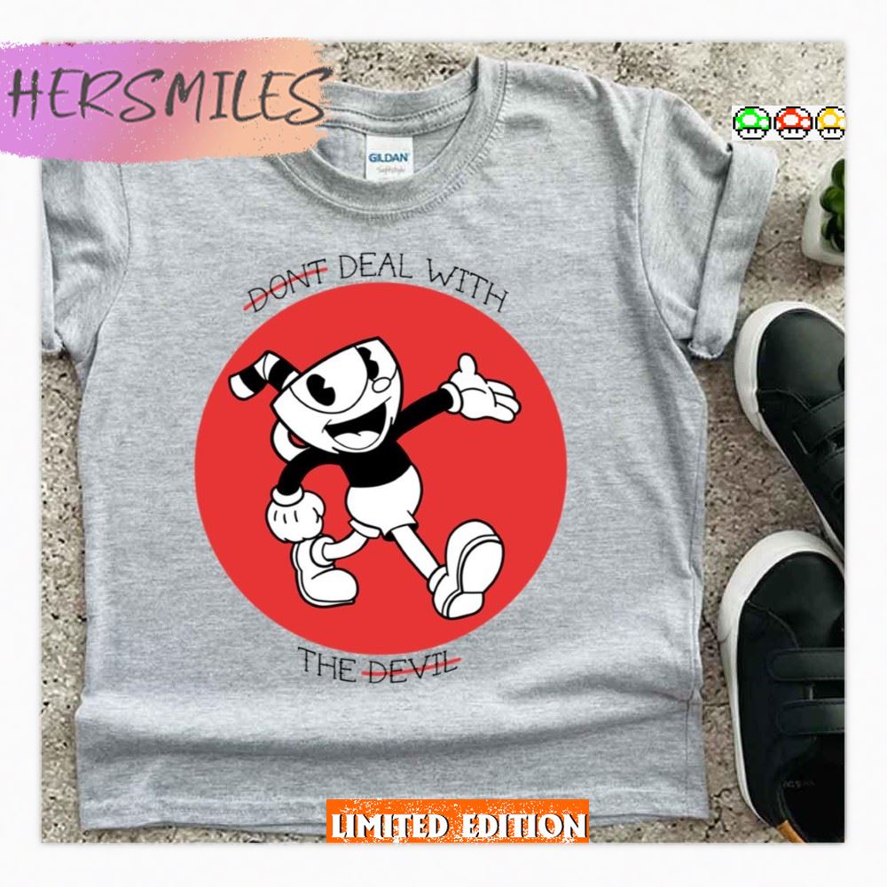 Cuphead Don T Deal With The Devil Red Design T Shirt Hersmiles 7115