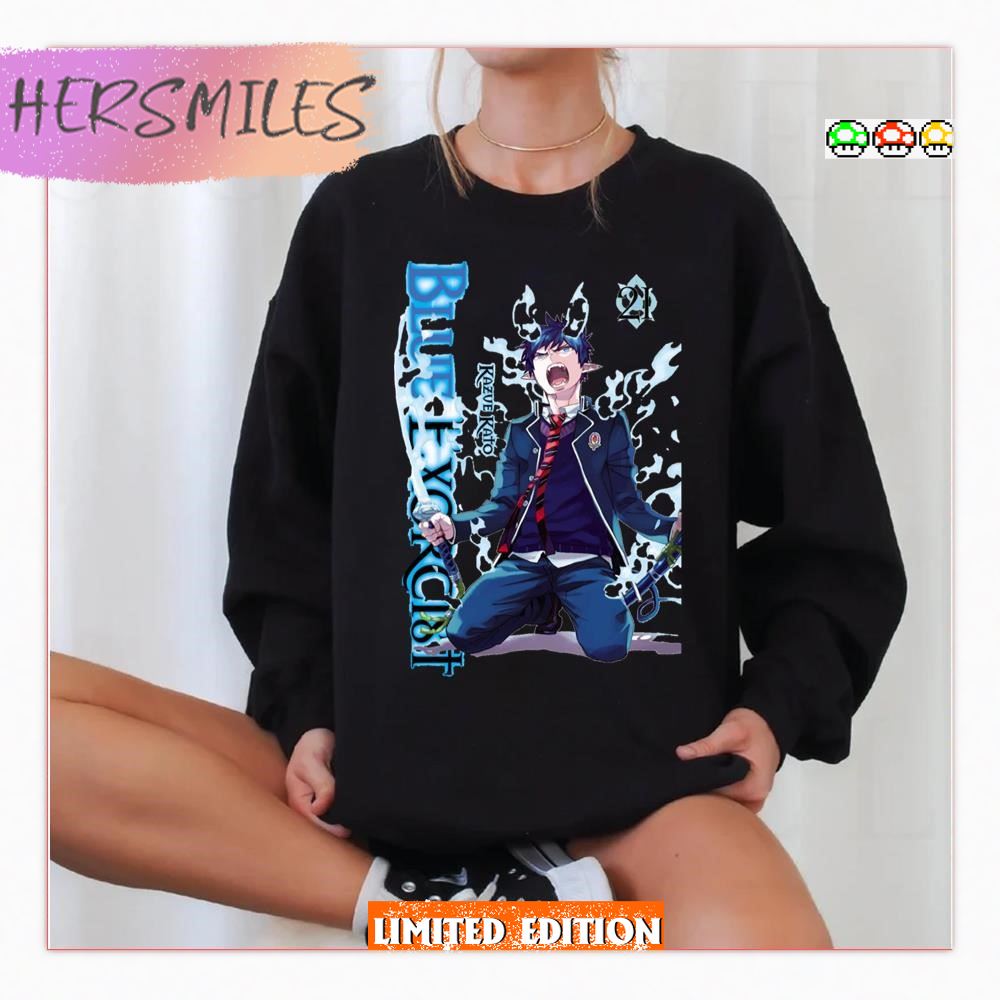 Keep Fighting Blue Exorcist Anime Cover T-shirt Keep Fighting Blue Exorcist Anime Cover T-shirt