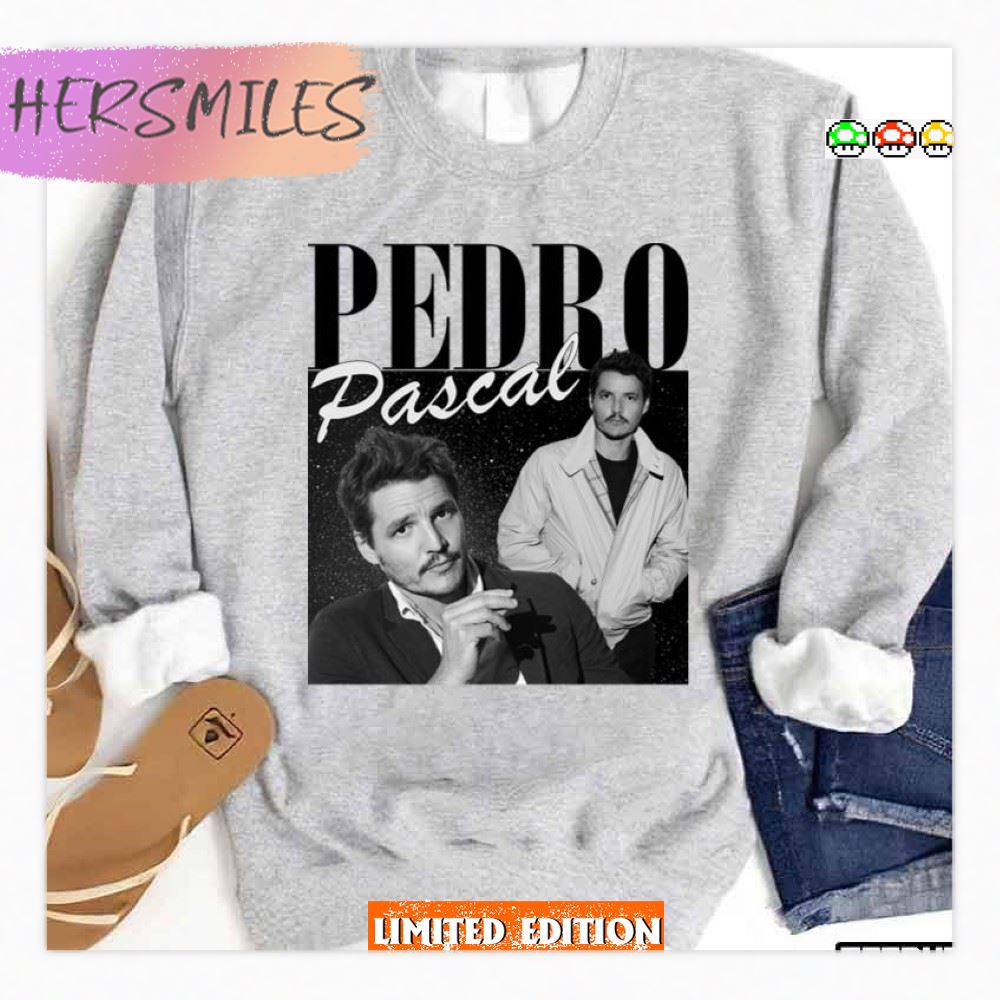 Retro 90s Black Art Pedro Pascal T-shirt