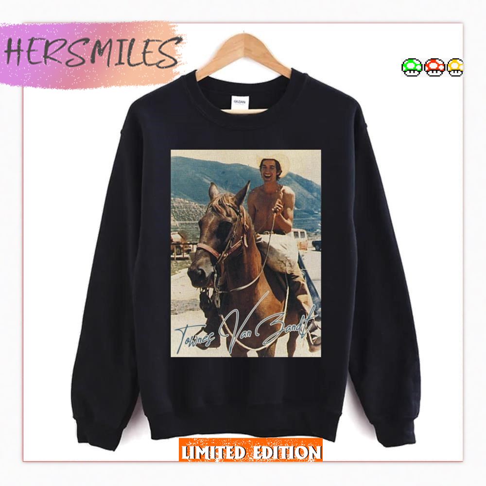 Retro On Horse Fan Art Townes Van Zandt T-Shirt Retro On Horse Fan Art Townes Van Zandt T-Shirt