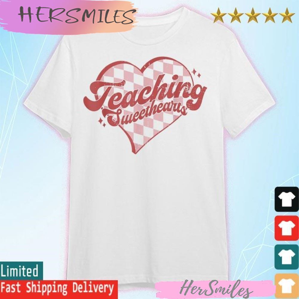 Teaching Sweethearts Checkered Heart Valentines Day Teacher T-shirt Teaching Sweethearts Checkered Heart Valentines Day Teacher T-shirt
