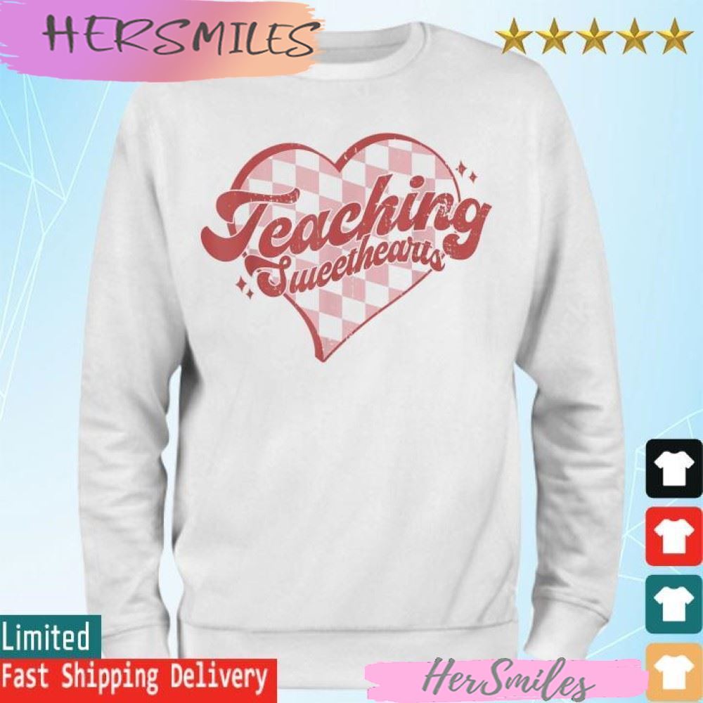 Teaching Sweethearts Checkered Heart Valentines Day Teacher T-shirt Teaching Sweethearts Checkered Heart Valentines Day Teacher T-shirt