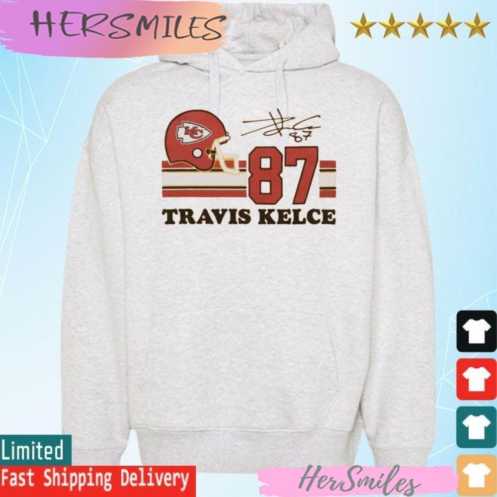 Travis Kelce #87 Chiefs Super Bowl LVII Signature T-shirt Travis Kelce #87 Chiefs Super Bowl LVII Signature T-shirt