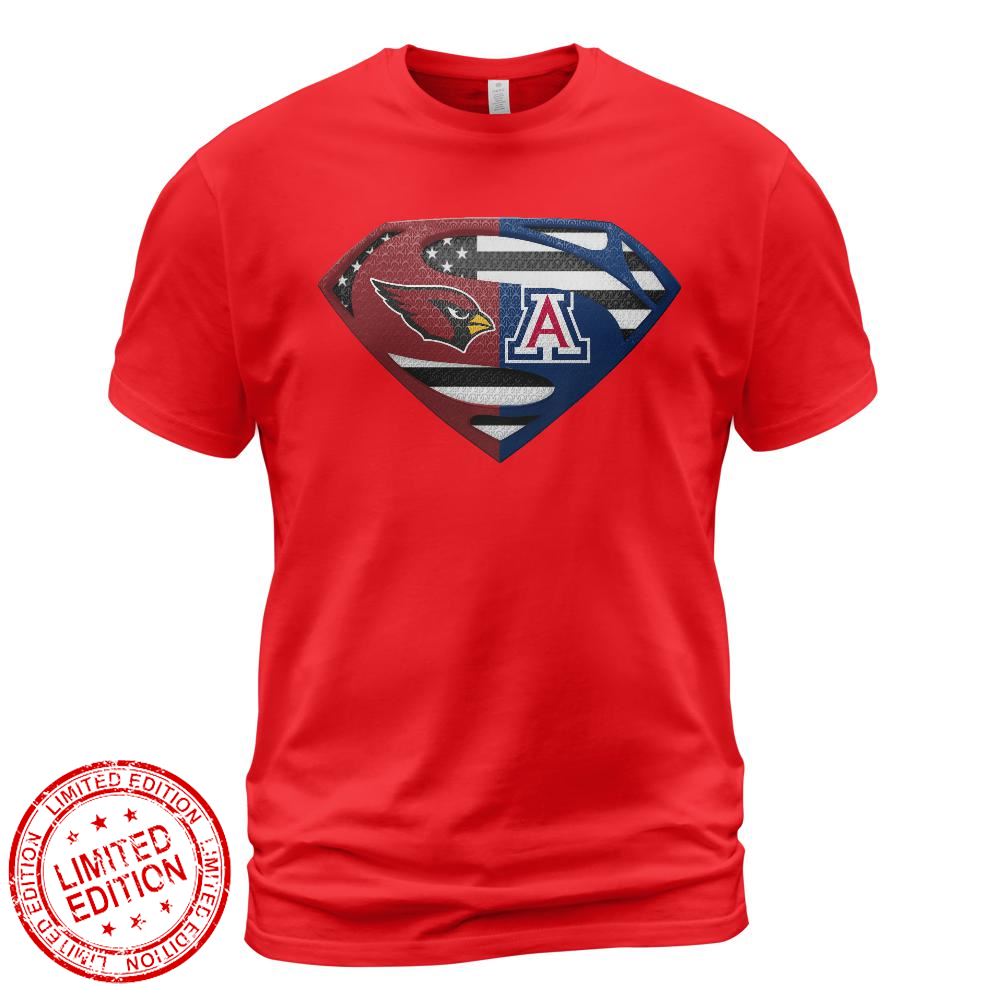 Arizona Cardinals Wildcats Superman Logo Us Flag Shirt
