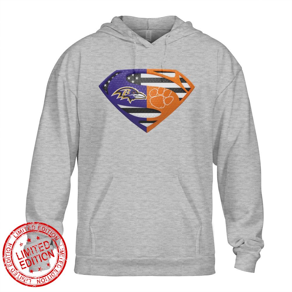Baltimore Ravens Clemson Cleveland Tigers Superman Logo Us Flag Shirt Baltimore Ravens Clemson Cleveland Tigers Superman Logo Us Flag Shirt