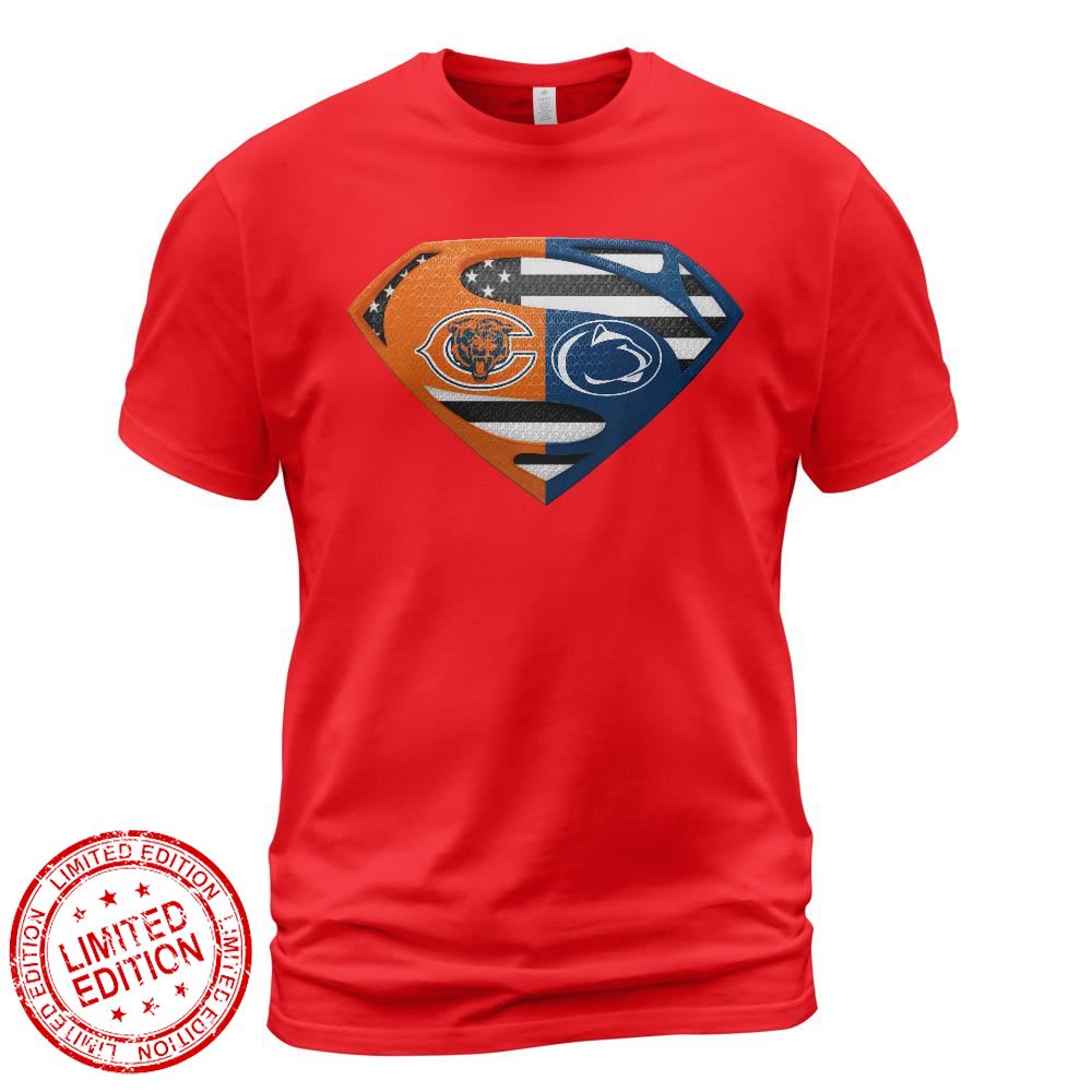 Chicago Bears Penn State Nittany Lions Superman Logo Us Flag Shirt