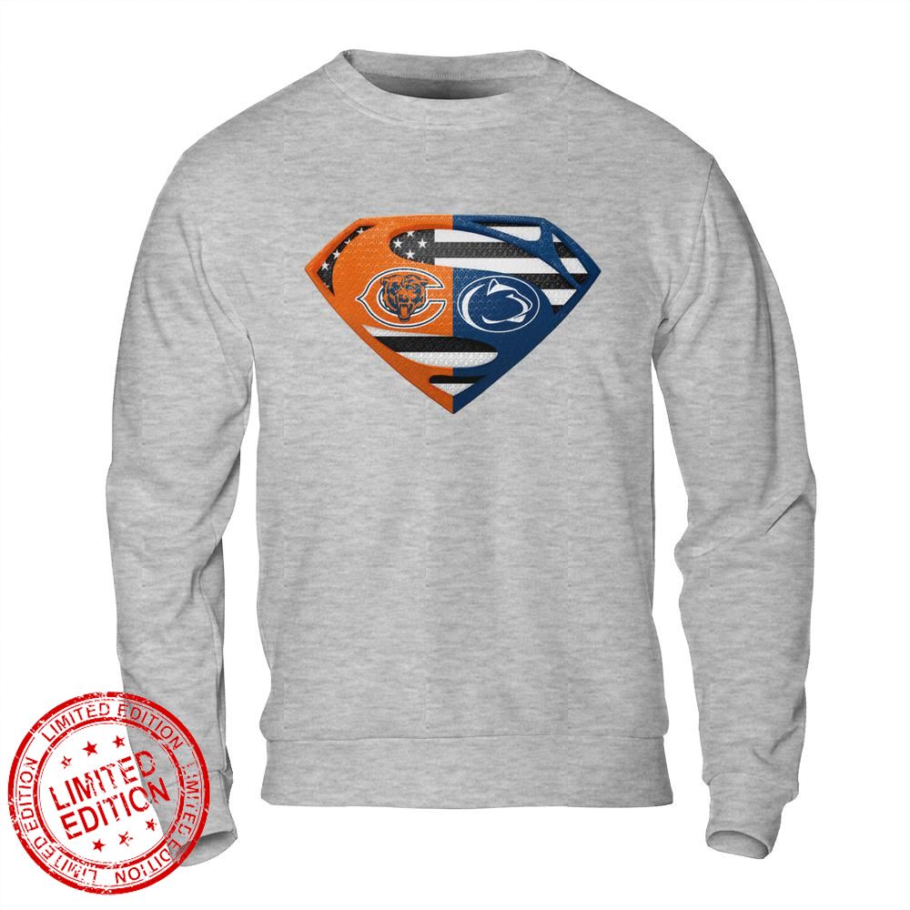 Chicago Bears Penn State Nittany Lions Superman Logo Us Flag Shirt