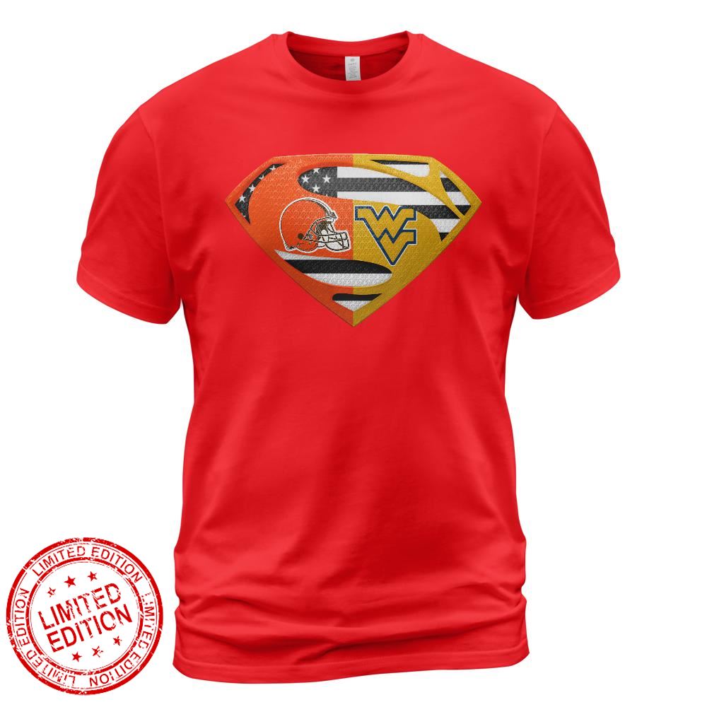 Cleveland Browns West Virginia Mountaineers Superman Logo Us Flag Shirt Cleveland Browns West Virginia Mountaineers Superman Logo Us Flag Shirt