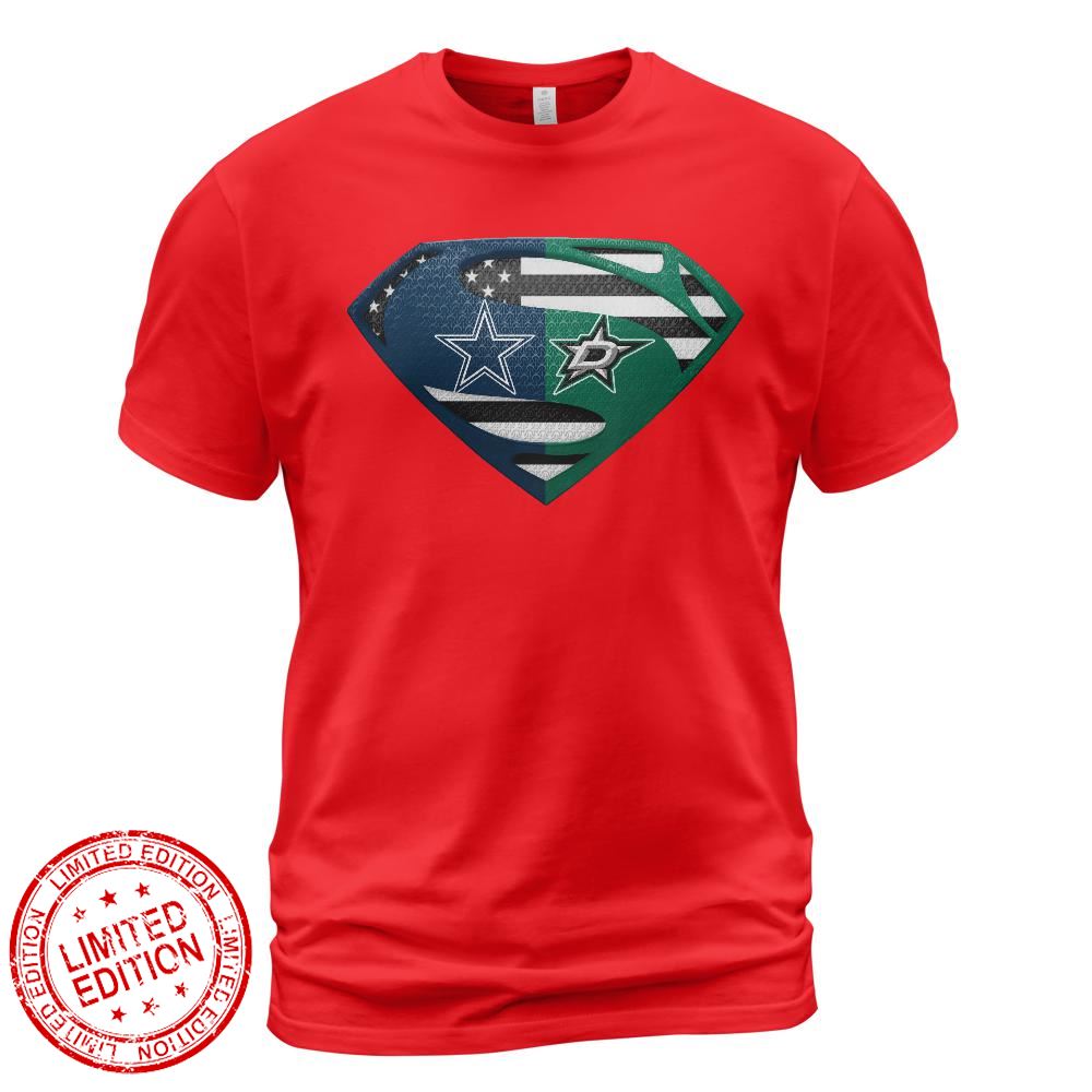 Dallas Cowboys Dallas Stars Superman Logo Us Flag Shirt