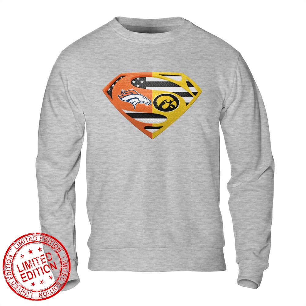 Denver Broncos Iowa Hawkeyes Superman Logo Us Flag Shirt
