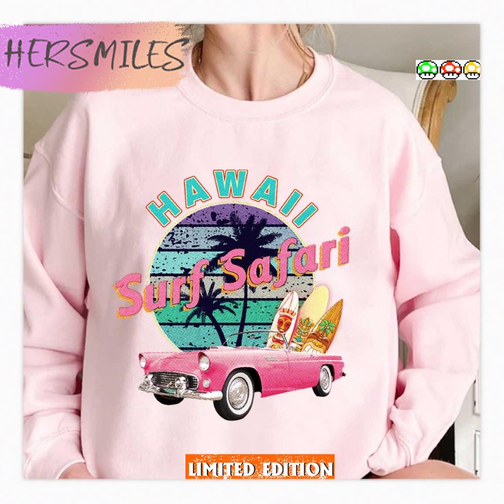 Hawaii Surf Safari Vintage Colored Design Shirt