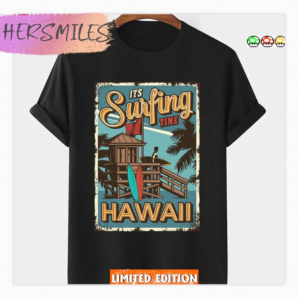 Its Surfing Time Vintage Hawaii Surfing Label Essential T-Shirt
