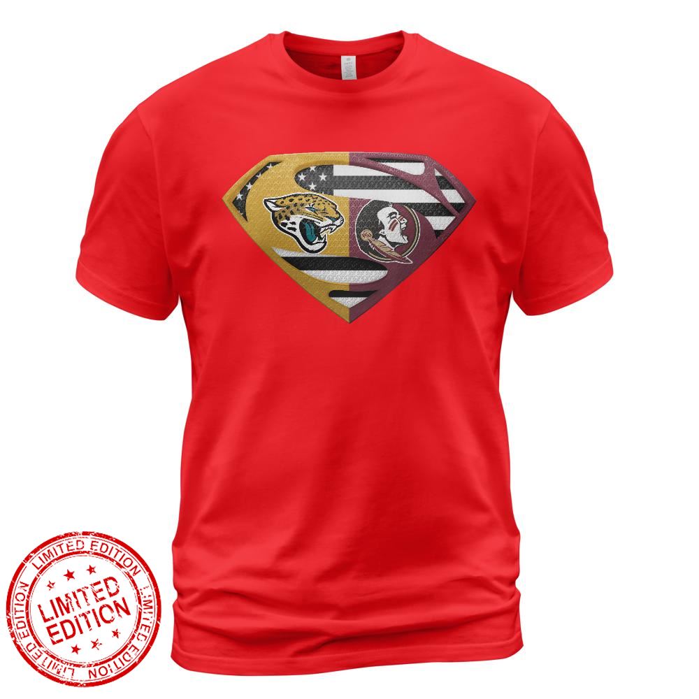 Jacksonville Jaguars Florida State Seminoles Superman Logo Us Flag Shirt