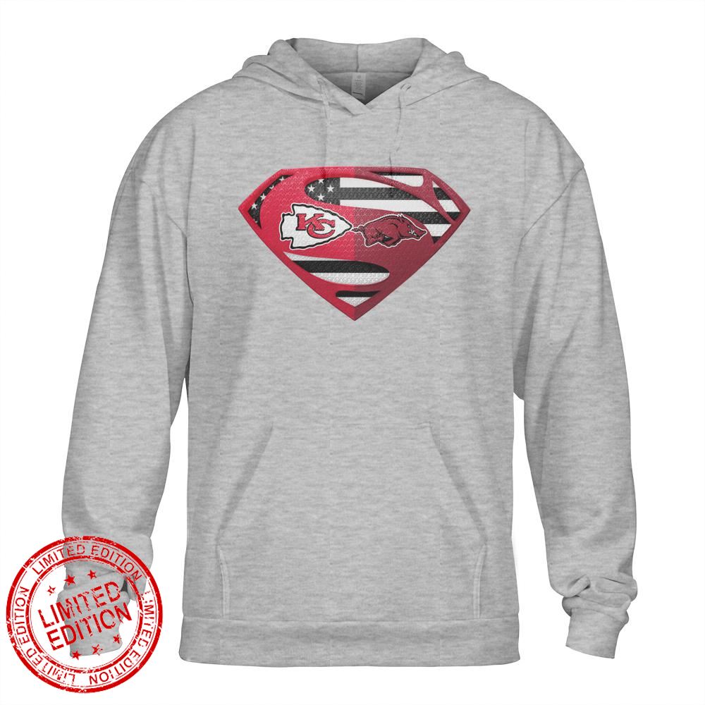 Kansas City Chiefs Arkansas Razorbacks Superman Logo Us Flag Shirt Kansas City Chiefs Arkansas Razorbacks Superman Logo Us Flag Shirt