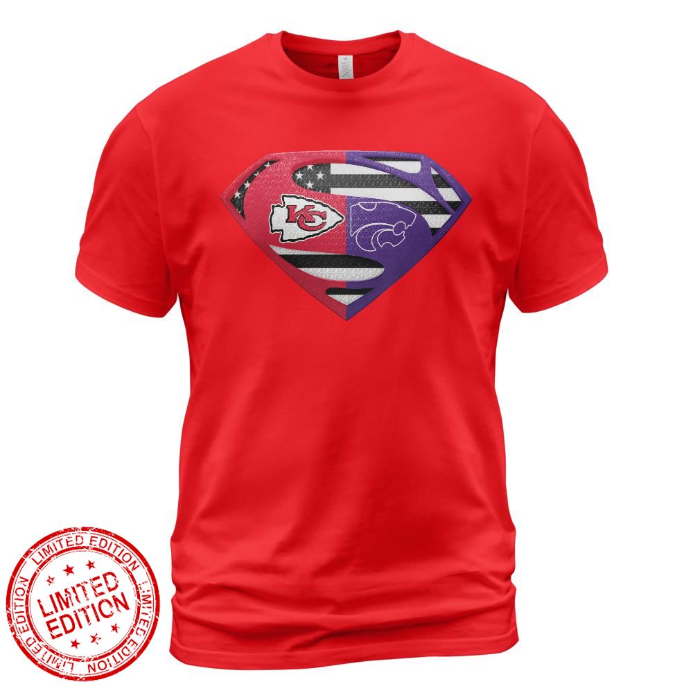 Kansas City Chiefs Kansas State Wildcats Superman Logo Us Flag Shirt Kansas City Chiefs Kansas State Wildcats Superman Logo Us Flag Shirt