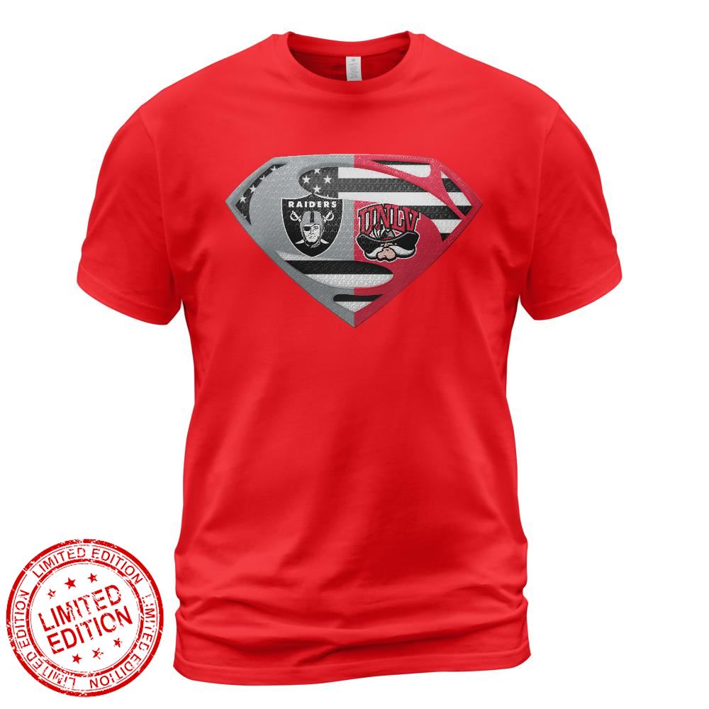 Las Vegas Raiders Unlv Rebels Superman Logo Us Flag Shirt