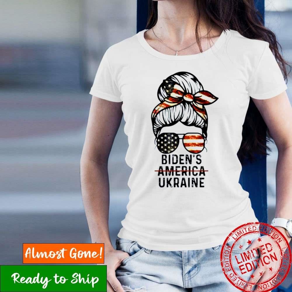 Messy Bun Biden’S America Ukraine Biden 2024 Shirt