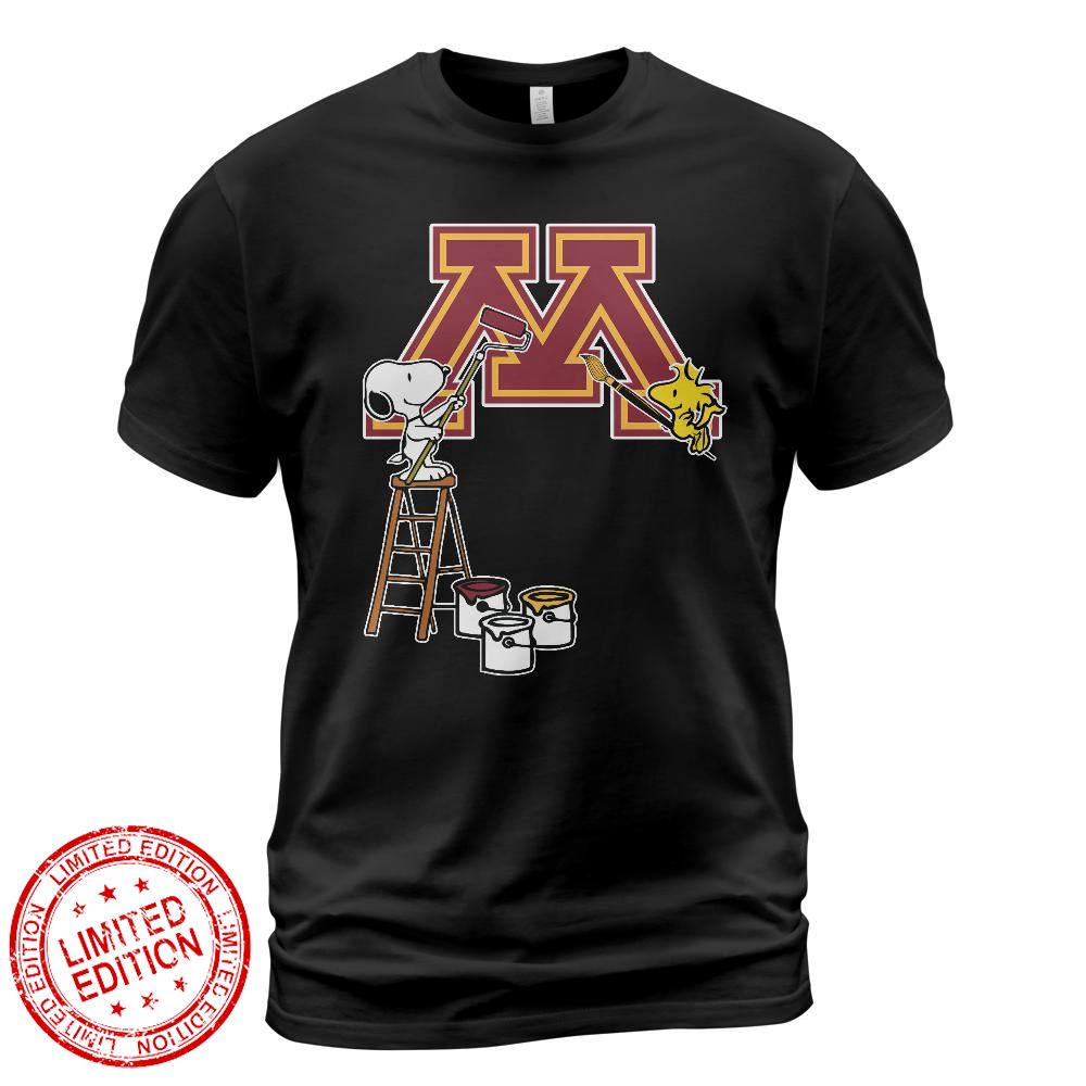 Minnesota Golden Gophers Snoopy and Woodstock Painting Logo Shirt