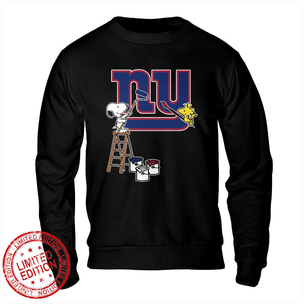 New York Giants Snoopy and Woodstock Painting Logo Shirt